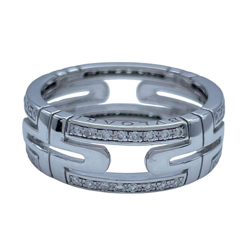 ブルガリ BVLGARI パレンテシオープンワークダイヤリング ホワイトゴールド K18WG ジュエリー