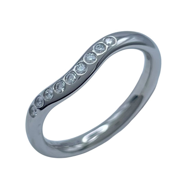 ティファニー TIFFANY＆CO カーブドバント9Pダイヤリング プラチナ Pt950 ジュエリー