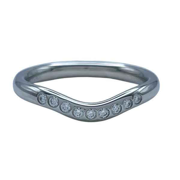 ティファニー TIFFANY＆CO カーブドバント9Pダイヤリング プラチナ Pt950 ジュエリー