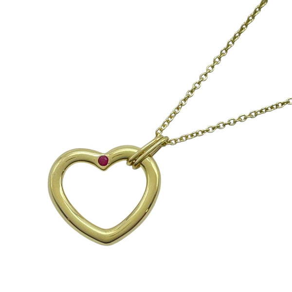 ティファニー TIFFANY＆CO ハートネックレス K18YG ルビー ジュエリー