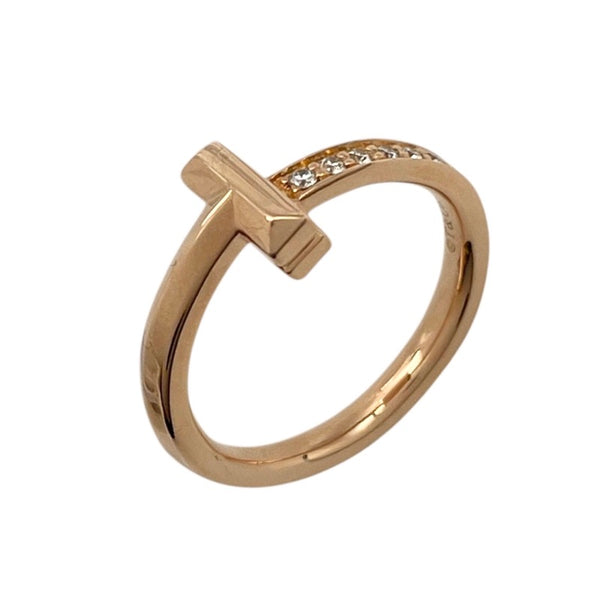 ティファニー TIFFANY＆CO Tワンダイヤリング 8号 K18PG ジュエリー