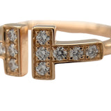 ティファニー TIFFANY＆CO Tワイヤーダイヤリング 約7号 K18PG ジュエリー