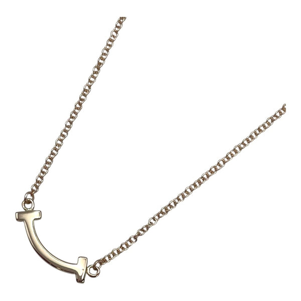 ティファニー TIFFANY＆CO Tスマイルネックレスミニ ピンクゴールド Au750 ジュエリー