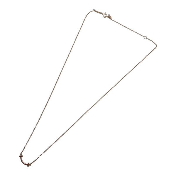 ティファニー TIFFANY＆CO Tスマイルネックレスミニ ピンクゴールド Au750 ジュエリー