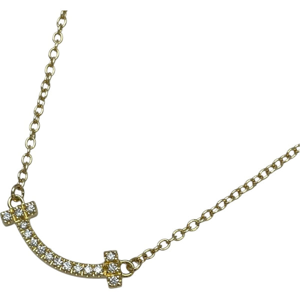ティファニー TIFFANY＆CO Tスマイルダイヤネックレスミニ ゴールド Au750 ジュエリー
