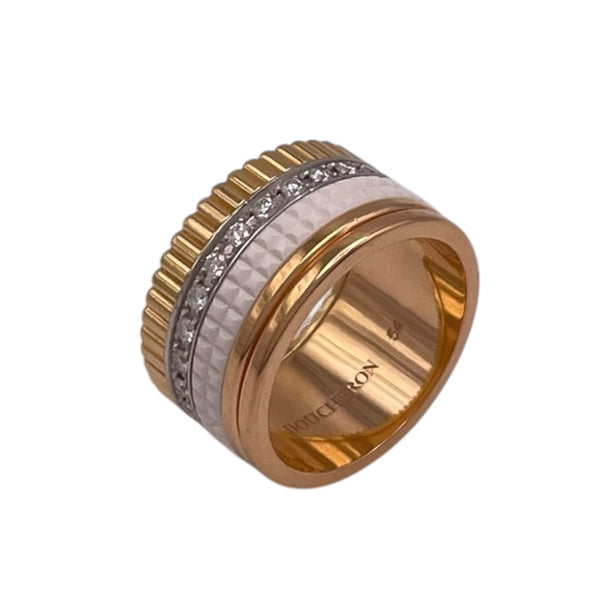 ブシュロン BOUCHERON キャトルク ホワイトダイヤリング ゴールド Au750 ダイヤモンド ジュエリー