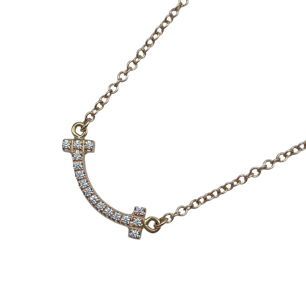 ティファニー TIFFANY＆CO Tスマイルダイヤネックレスミニ ゴールド K18YG ジュエリー