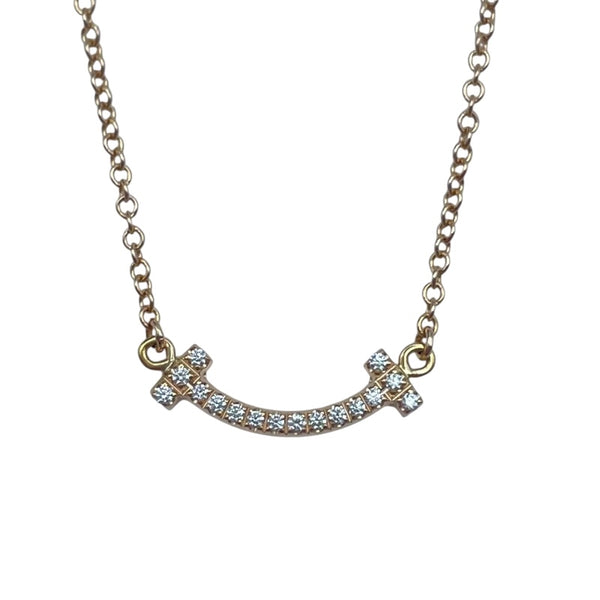 ティファニー TIFFANY＆CO Tスマイルダイヤネックレスミニ ゴールド K18YG ジュエリー