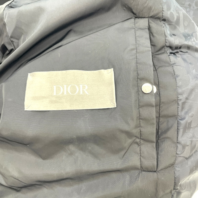 クリスチャン・ディオール Christian Dior オブリーク総柄 ダウンジャケット 943C449A4462 ブラック ナイロン メンズ ダウンジャケット