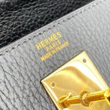 エルメス HERMES ケリー32 内縫い 〇X刻 ブラック GD金具 アルデンヌ レディース ハンドバッグ