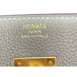 エルメス HERMES バーキン30 D刻 エトゥープ GD金具 トゴ レディース ハンドバッグ