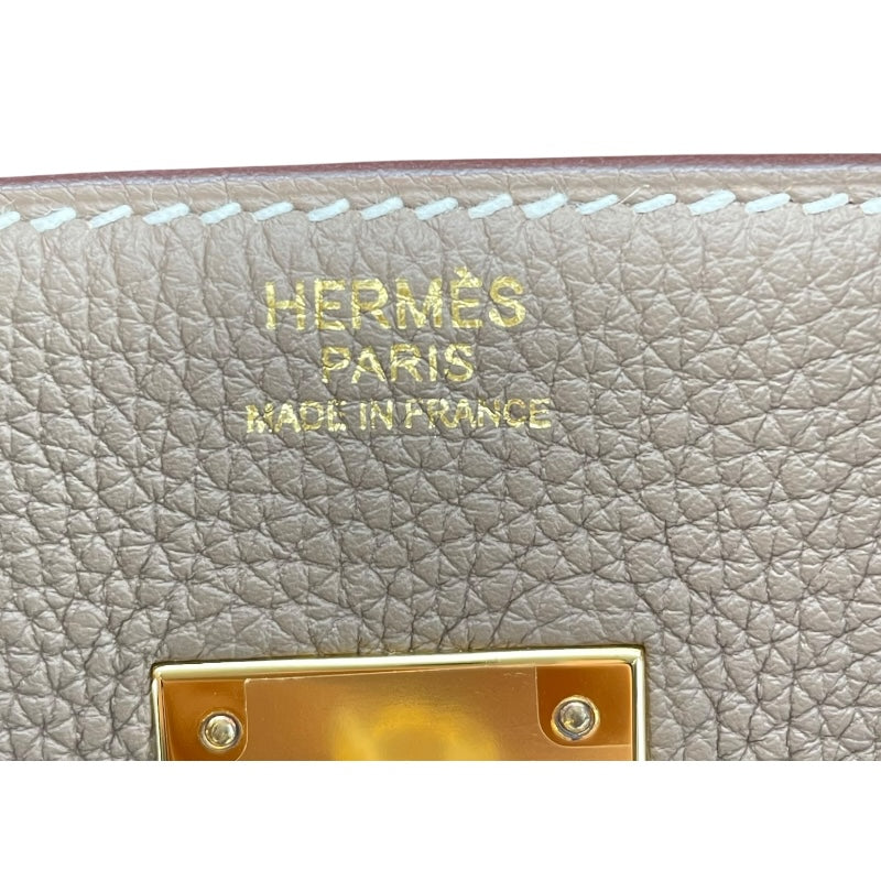エルメス HERMES バーキン30 D刻 エトゥープ GD金具 トゴ レディース ハンドバッグ
