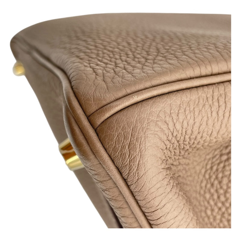 エルメス HERMES バーキン30 D刻 エトゥープ GD金具 トゴ レディース ハンドバッグ