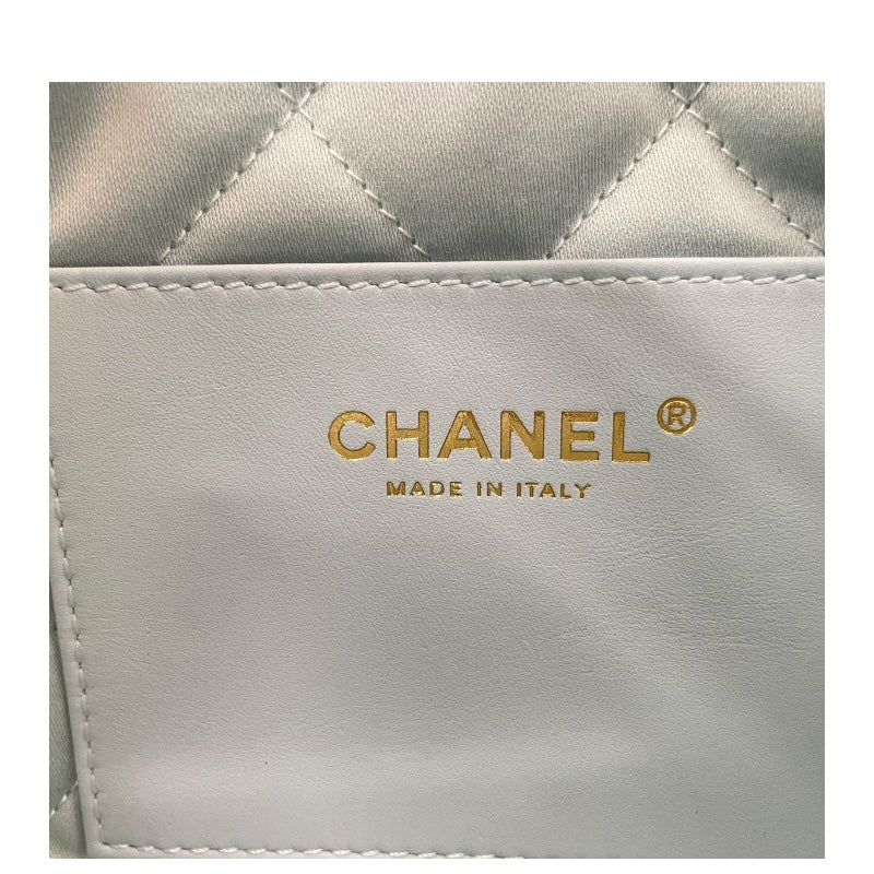 シャネル CHANEL CHANEL22 ミニ ハンド AS3980 ライトブルー GD金具 キャビアスキン レディース ショルダーバッグ