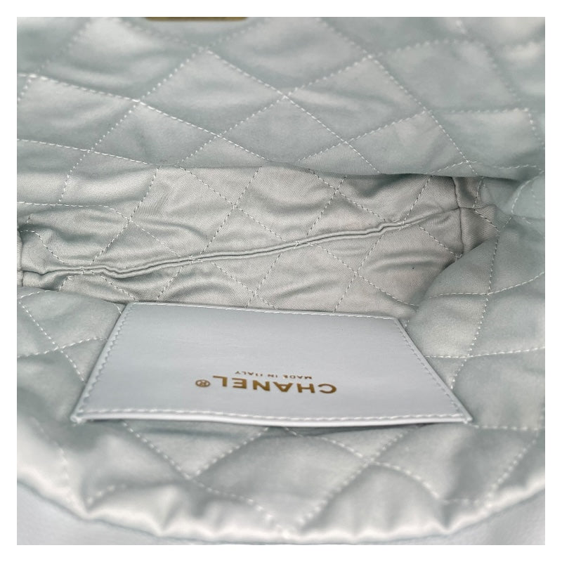 シャネル CHANEL CHANEL22 ミニ ハンド AS3980 ライトブルー GD金具 キャビアスキン レディース ショルダーバッグ