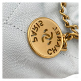 シャネル CHANEL CHANEL22 ミニ ハンド AS3980 ライトブルー GD金具 キャビアスキン レディース ショルダーバッグ