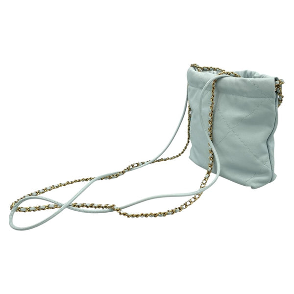 シャネル CHANEL CHANEL22 ミニ ハンド AS3980 ライトブルー GD金具 キャビアスキン レディース ショルダーバッグ