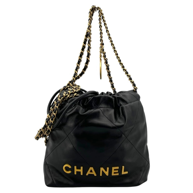 シャネル CHANEL CHANEL22 ミニ AS3980 ブラック GD金具 カーフ レディース ショルダーバッグ