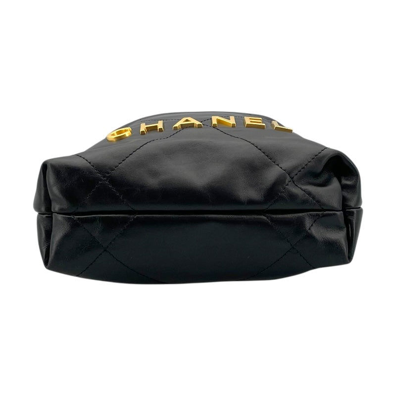 シャネル CHANEL CHANEL22 ミニ AS3980 ブラック GD金具 カーフ レディース ショルダーバッグ