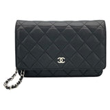 シャネル CHANEL マトラッセチェーンウォレット A33814 26番台 ブラック SV金具 キャビアスキン レディース ショルダーバッグ