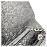 シャネル CHANEL マトラッセチェーンウォレット A33814 26番台 ブラック SV金具 キャビアスキン レディース ショルダーバッグ