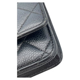 シャネル CHANEL マトラッセチェーンウォレット A33814 26番台 ブラック SV金具 キャビアスキン レディース ショルダーバッグ