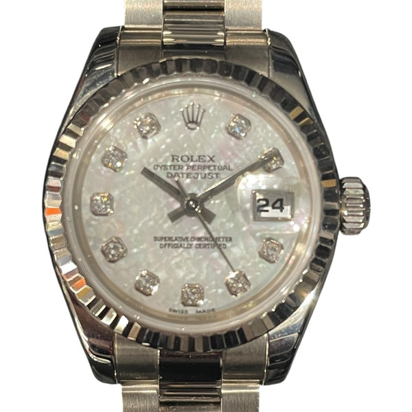 ロレックス ROLEX デイトジャスト26 ホワイトシェル 179179NG ホワイト WG 自動巻き レディース 腕時計