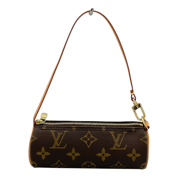ルイ・ヴィトン LOUIS VUITTON パピヨン用ポーチ ブラウン モノグラムキャンバス レディース ポーチ
