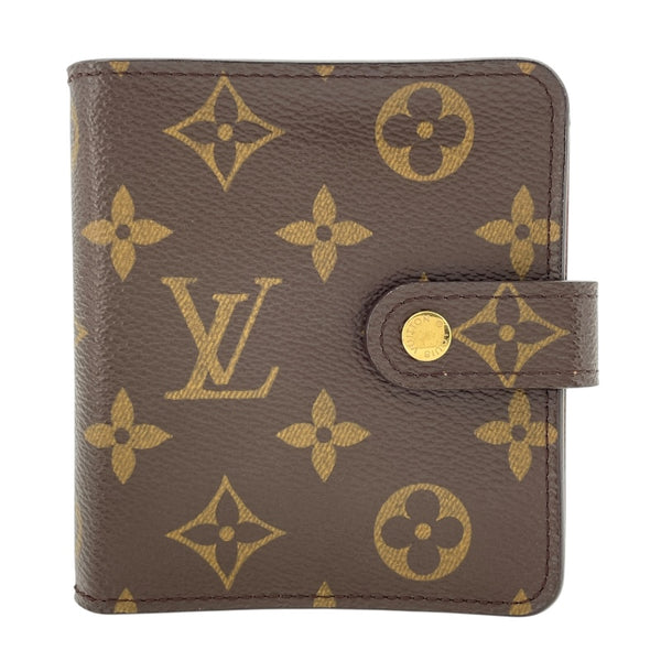 ルイ・ヴィトン LOUIS VUITTON コンパクトジップ M61667 ブラウン モノグラムキャンバス レディース 二つ折り財布