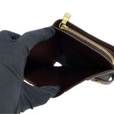 ルイ・ヴィトン LOUIS VUITTON コンパクト・ジップ N61668 ブラウン ダミエ・エベヌ レディース 二つ折り財布