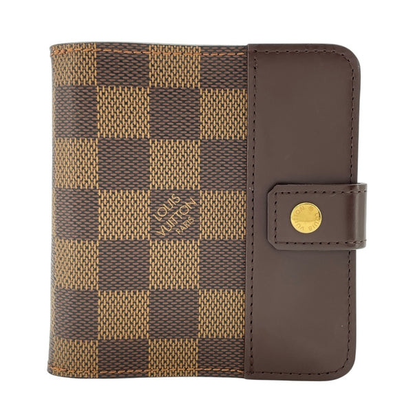 ルイ・ヴィトン LOUIS VUITTON コンパクト・ジップ N61668 ブラウン ダミエ・エベヌ レディース 二つ折り財布