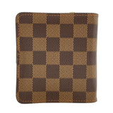 ルイ・ヴィトン LOUIS VUITTON コンパクト・ジップ N61668 ブラウン ダミエ・エベヌ レディース 二つ折り財布