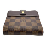 ルイ・ヴィトン LOUIS VUITTON コンパクト・ジップ N61668 ブラウン ダミエ・エベヌ レディース 二つ折り財布