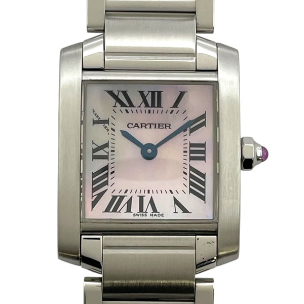 カルティエ Cartier タンク フランセーズ SM ピンクシェル W51028Q3 ピンクシェル SS クオーツ レディース 腕時計