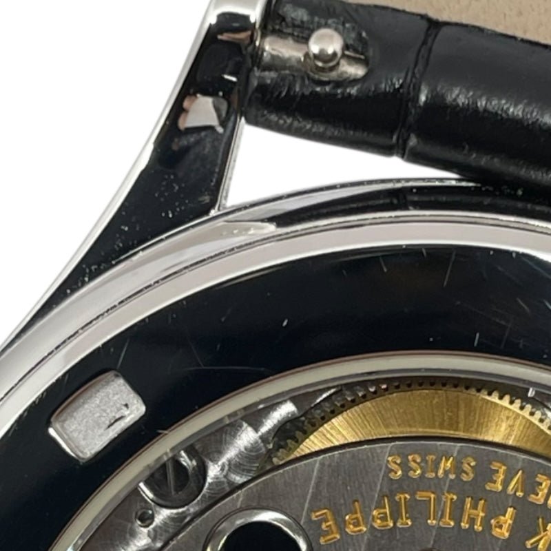 パテック・フィリップ PATEK PHILIPPE カラトラバ 5297G-001 ブラック K18WG/革ベルト 自動巻き メンズ 腕時計