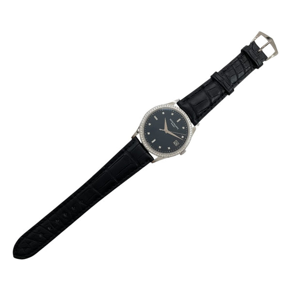 パテック・フィリップ PATEK PHILIPPE カラトラバ 5297G-001 ブラック K18WG/革ベルト 自動巻き メンズ 腕時計