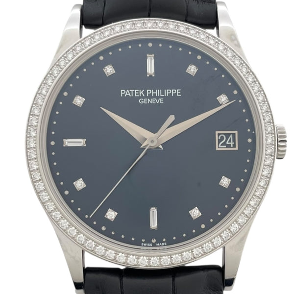 パテック・フィリップ PATEK PHILIPPE カラトラバ 5297G-001 ブラック K18WG/革ベルト 自動巻き メンズ 腕時計