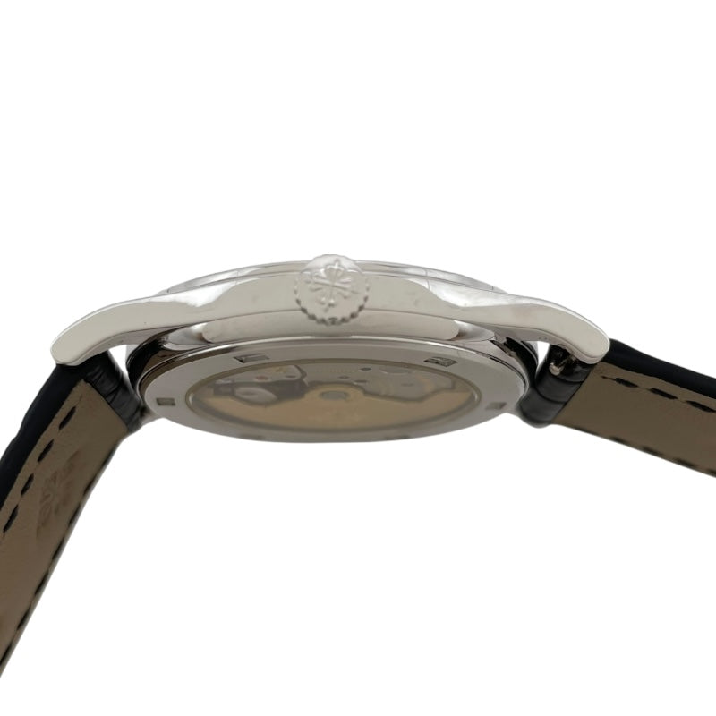 パテック・フィリップ PATEK PHILIPPE カラトラバ 5297G-001 ブラック K18WG/革ベルト 自動巻き メンズ 腕時計