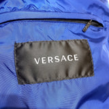 ヴェルサーチ VERSACE 2WAYロゴ総柄ダウンジャケット 2022年 1002749 ブルー ナイロン メンズ ダウンジャケット