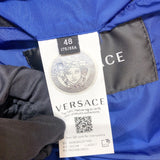 ヴェルサーチ VERSACE 2WAYロゴ総柄ダウンジャケット 2022年 1002749 ブルー ナイロン メンズ ダウンジャケット