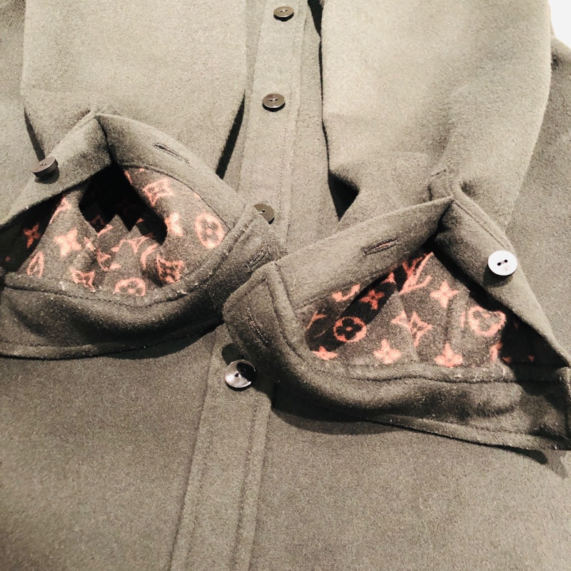 ルイ・ヴィトン LOUIS VUITTON ノーカラーウールコート FDJA34 ウール レディース ノーカラージャケット