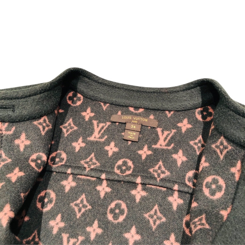 ルイ・ヴィトン LOUIS VUITTON ノーカラーウールコート FDJA34 ウール レディース ノーカラージャケット