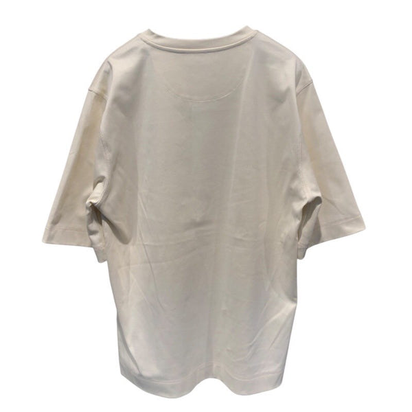 フェンディ FENDI ロゴ刺繍Tシャツ FY1291 クリーム コットン メンズ 半袖Ｔシャツ