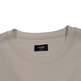 フェンディ FENDI ロゴ刺繍Tシャツ FY1291 クリーム コットン メンズ 半袖Ｔシャツ