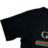 グッチ GUCCI ロゴプリントTシャツ 457095 ブラック コットン メンズ 半袖Ｔシャツ
