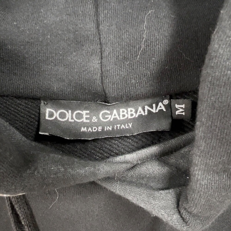 ドルチェ＆ガッバーナ Dolce & Gabbana ロゴラインスウェットパーカー G9ZQ1T ブラック/シルバー コットン ユニセックス パーカー
