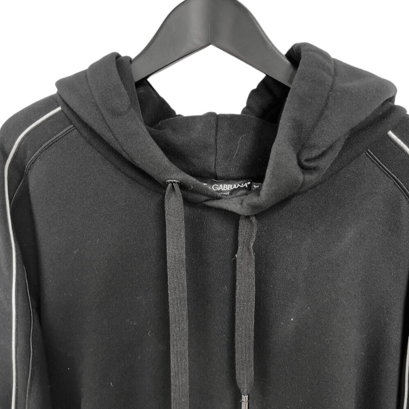 ドルチェ＆ガッバーナ Dolce & Gabbana ロゴラインスウェットパーカー G9ZQ1T ブラック/シルバー コットン ユニセックス パーカー