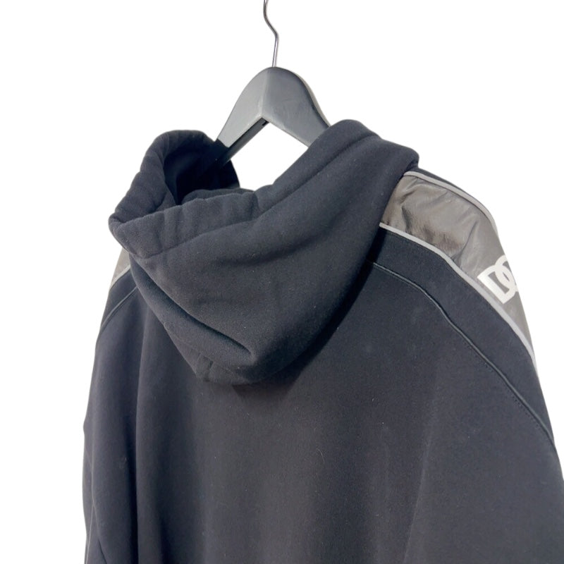 ドルチェ＆ガッバーナ Dolce & Gabbana ロゴラインスウェットパーカー G9ZQ1T ブラック/シルバー コットン ユニセックス パーカー