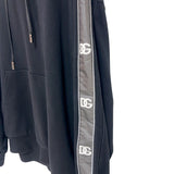 ドルチェ＆ガッバーナ Dolce & Gabbana ロゴラインスウェットパーカー G9ZQ1T ブラック/シルバー コットン ユニセックス パーカー