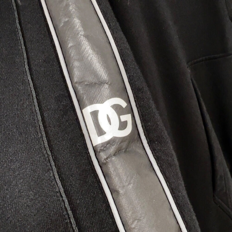 ドルチェ＆ガッバーナ Dolce & Gabbana ロゴラインスウェットパーカー G9ZQ1T ブラック/シルバー コットン ユニセックス パーカー